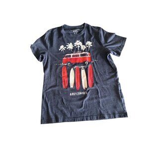 Abercrombie Kids Navy Graphic T-Shirt 15/16 Palm Trees Surfboards & Van Design